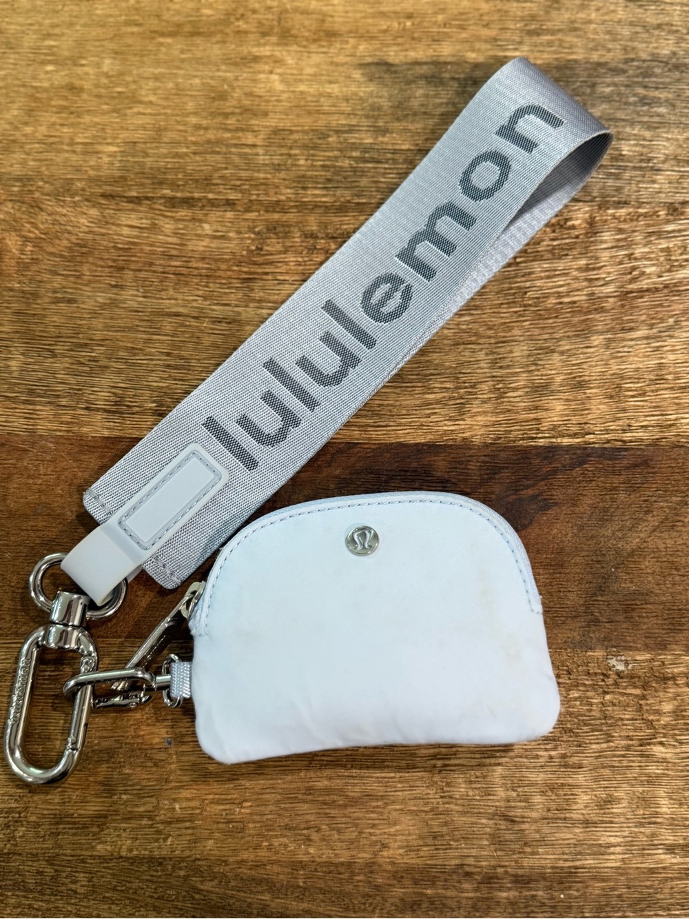 lululemon athletica Baby Blue  Mini Coin Pouch with matching Branded Strap